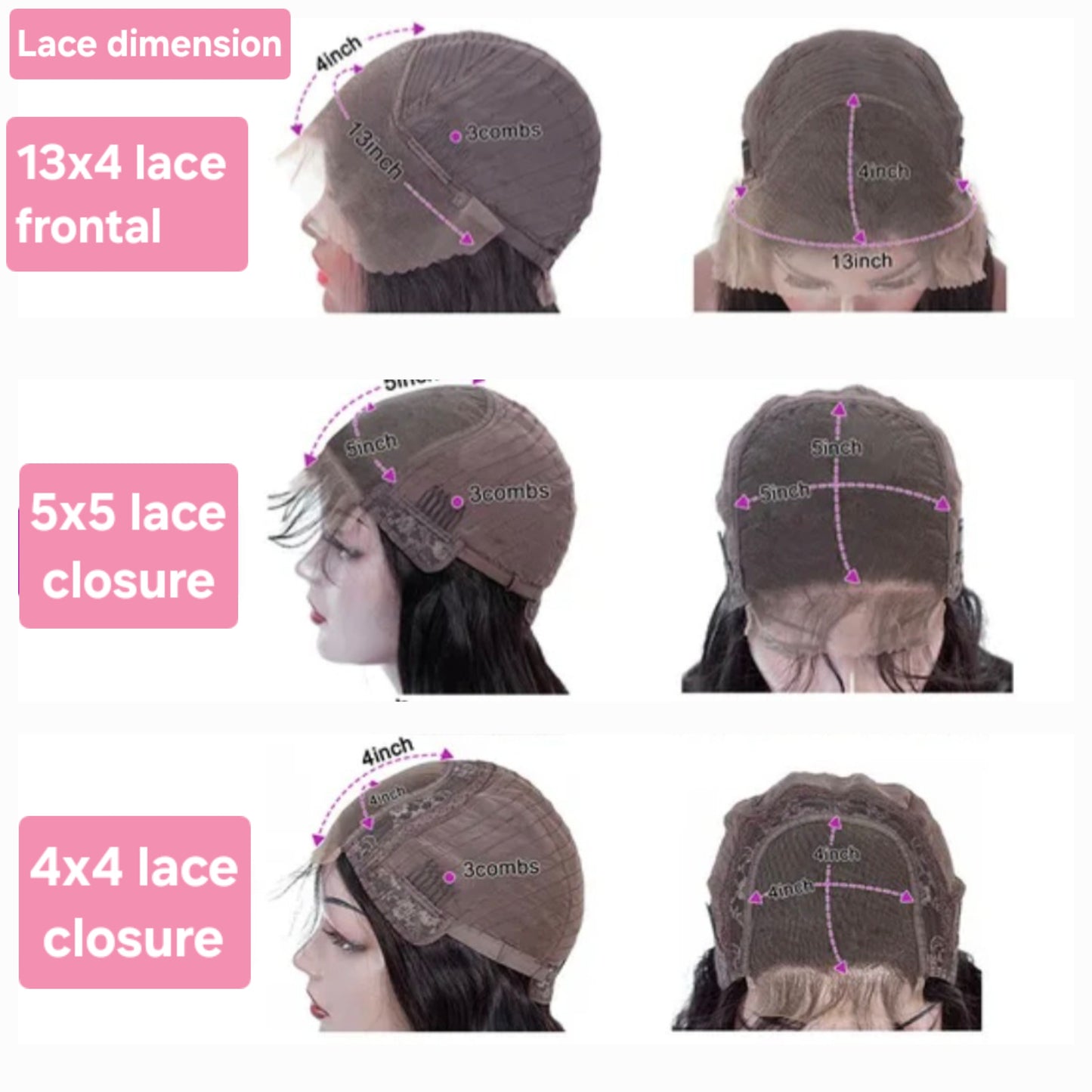 Pre-Plucked lace front human hair WATER WAVE bob Wig 1B